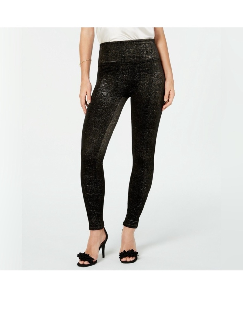 SPANX Black Shimmer High-Waist Sculpting Leggings
